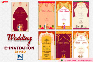 7 Days To Go Wedding Count Down With Gold Color PSD Template