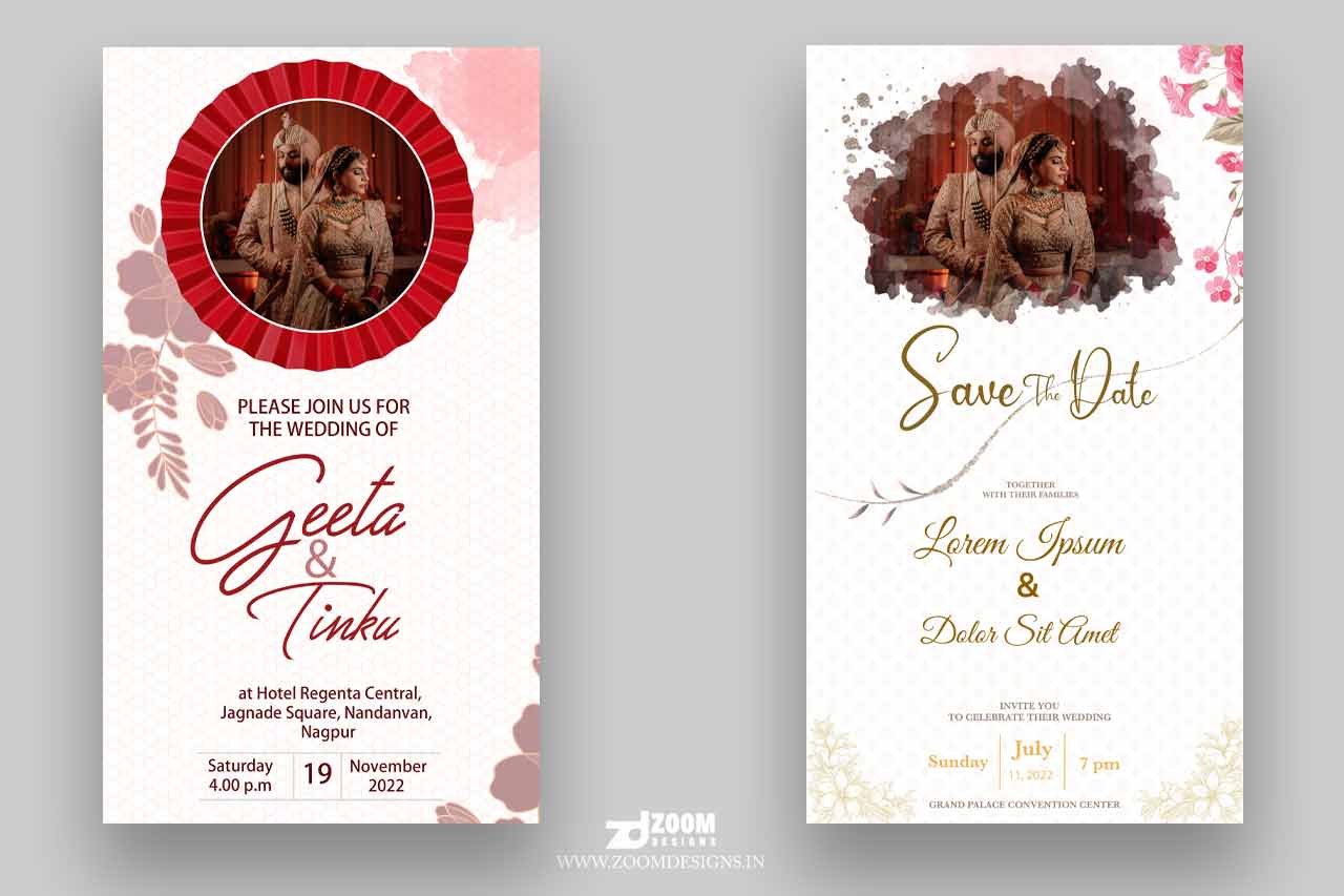 Invitation Card Template Free Download PSD | Zoom Designs