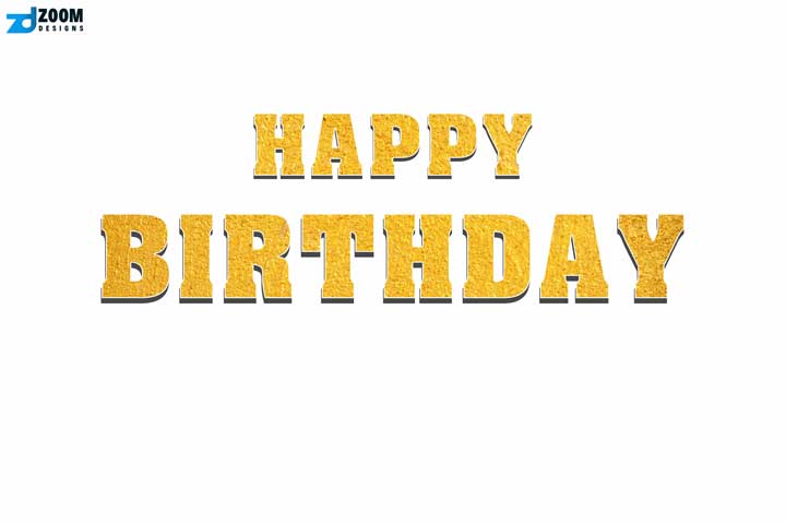 Happy Birthday PNG Text Black background