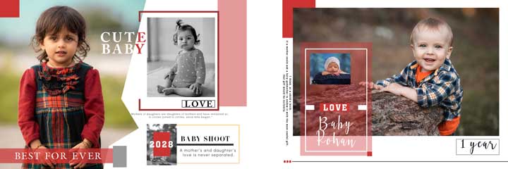 baby birthday album design psd free download