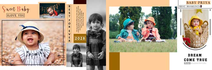 baby birthday album design psd free download