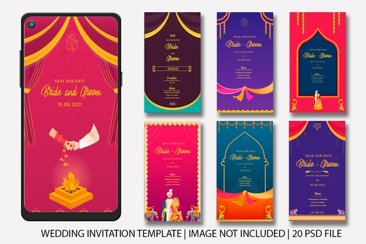 Indian Wedding Invitation PSD Template Free Download