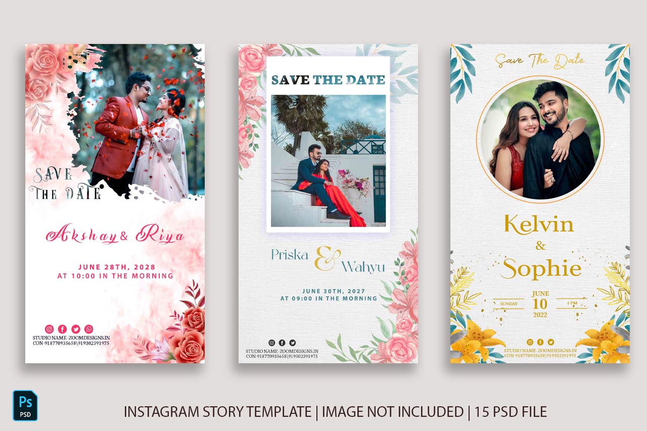 Wedding Instagram Story Template PSD | Wedding Story Template