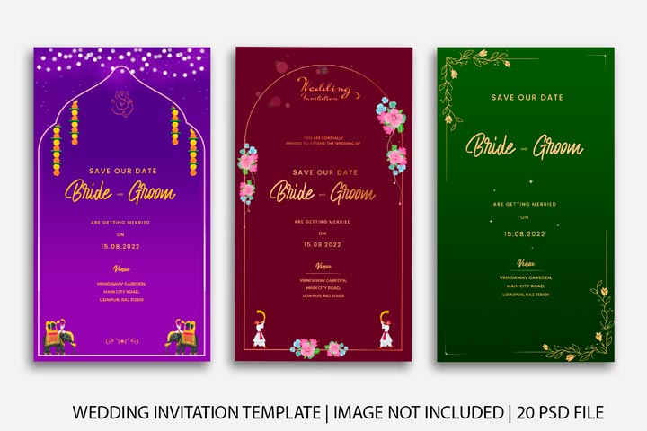 Wedding Invitation Card Template PSD | Wedding Invitation PSD Free Download