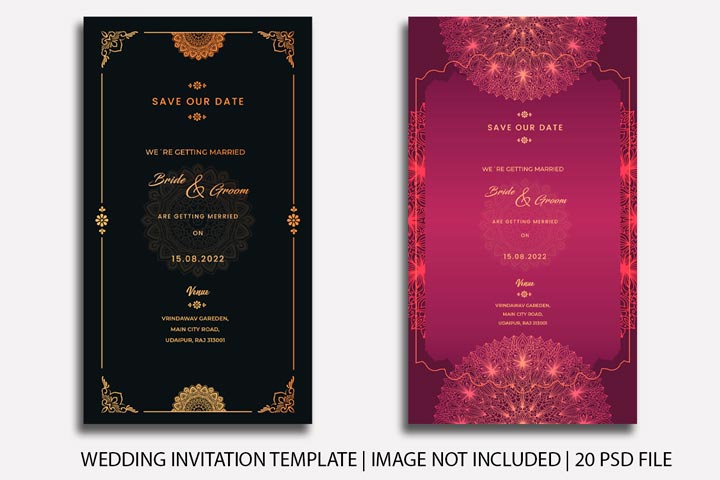 Wedding Invitation Card Template PSD | Wedding Invitation PSD Free Download