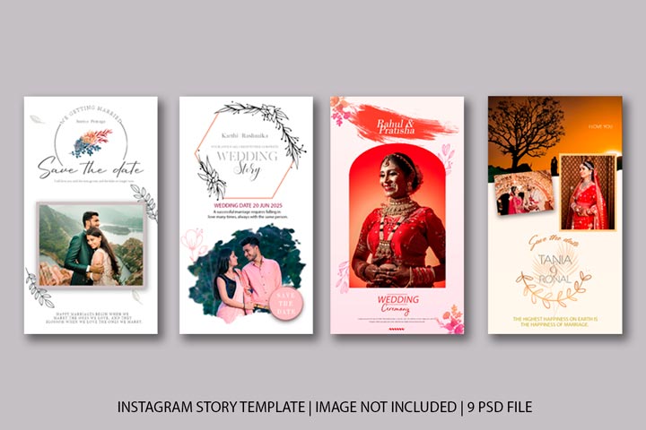 Married instagram stories graphic template | Wedding story template