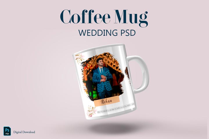 coffee mug design template psd