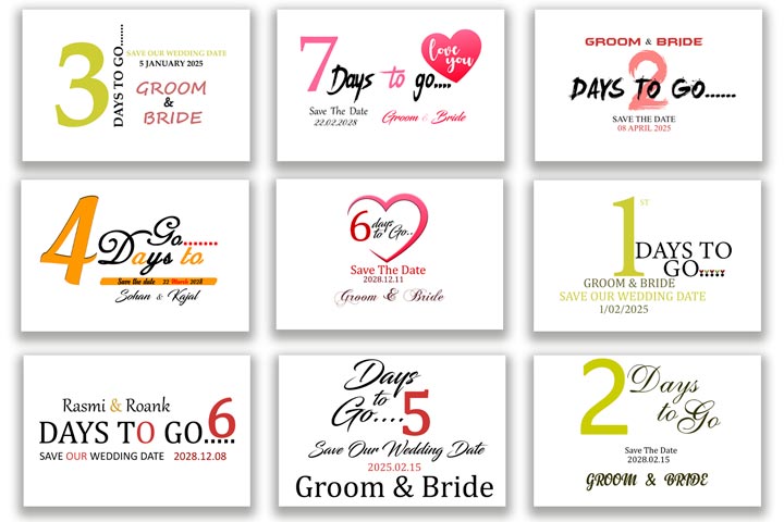 Pre-Wedding Countdown – Celebrate Days to Go psd