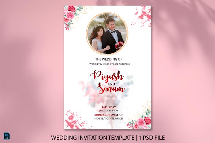 Wedding invitation card design | Wedding invitation PSD