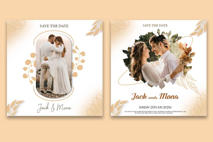 Married instagram Post graphic template | Wedding Post template