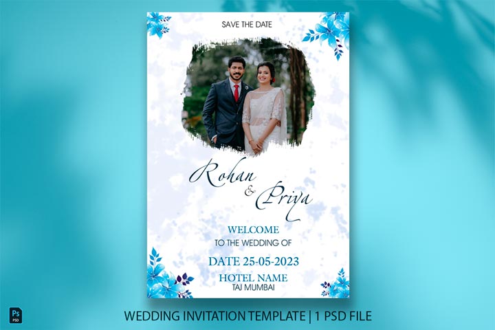 Wedding invitation card design | Wedding invitation PSD