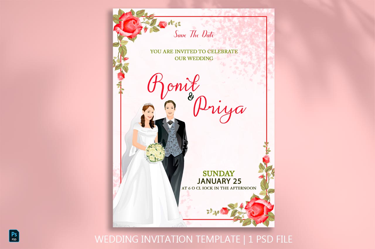 Pink Wedding Invitation Templates