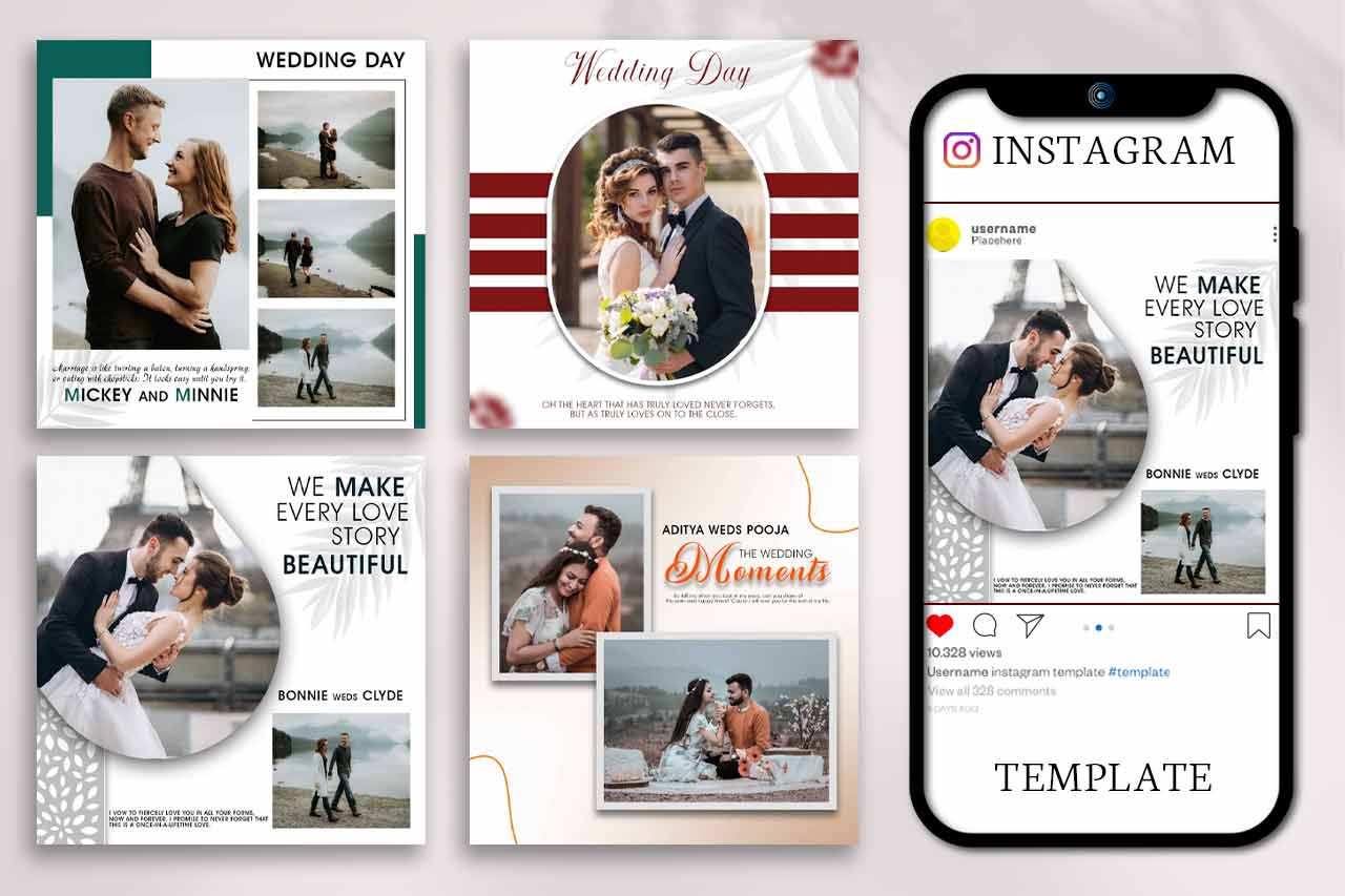 wedding instagram post template