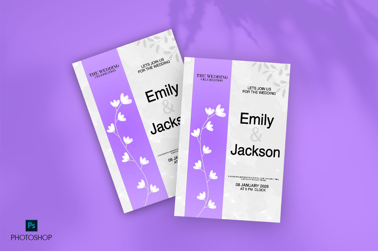 Purple Wedding Invitation