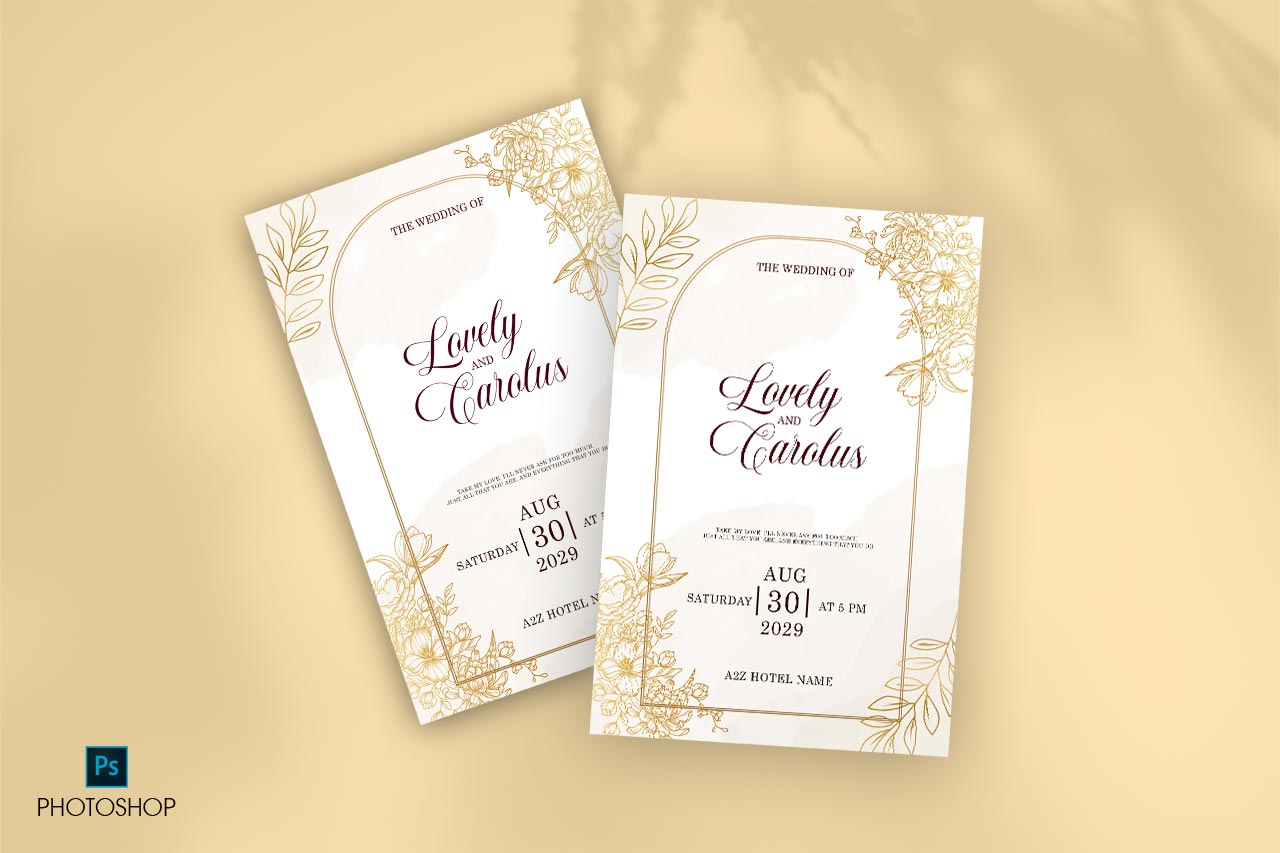 Radiant Charm: Free Downloadable Gold Invitation Templates