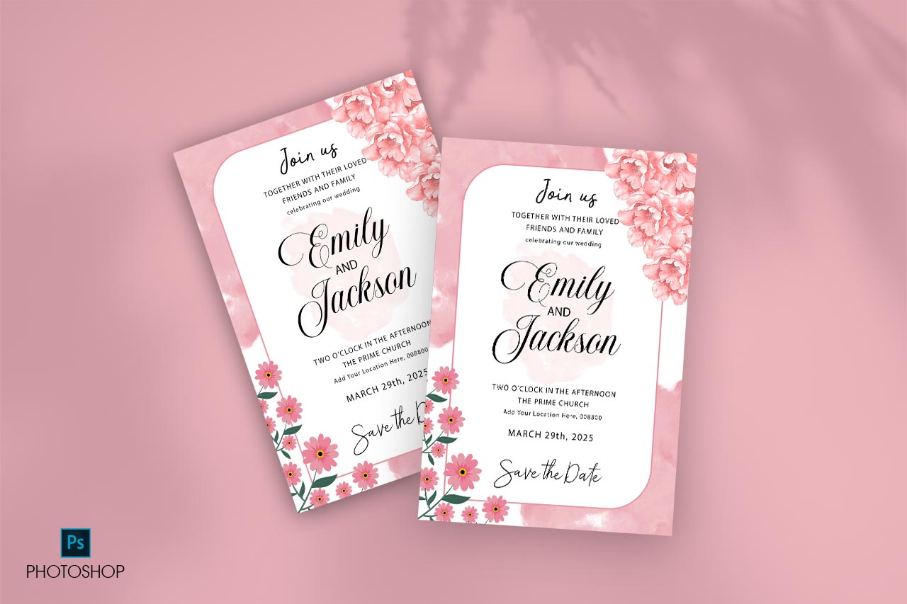 Charm Your Guests with Radiant Romance: Pink Wedding Invitation Templates