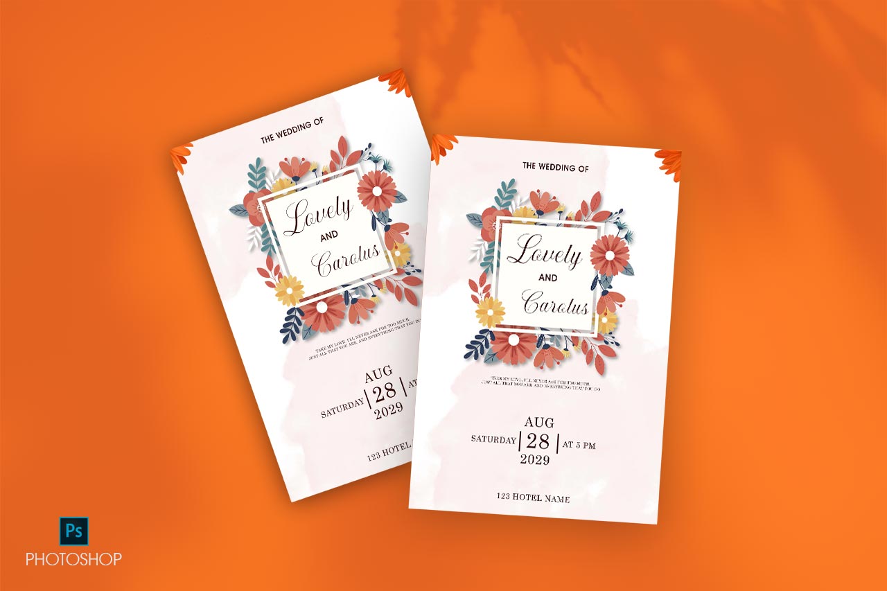 Citrus Radiance: Personalized Orange Wedding Invitation Cards