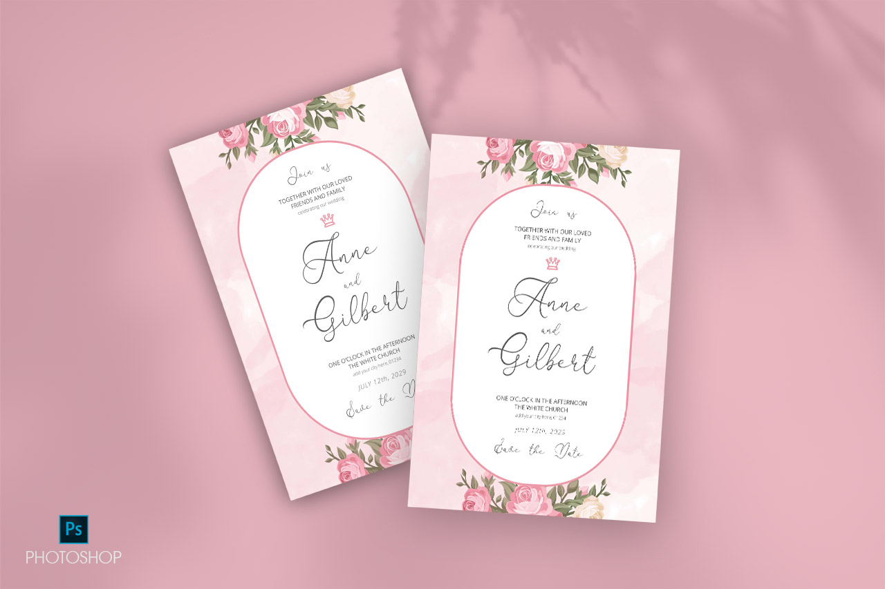 Whispers of Love: Elegant Pink Wedding Invitation Cards