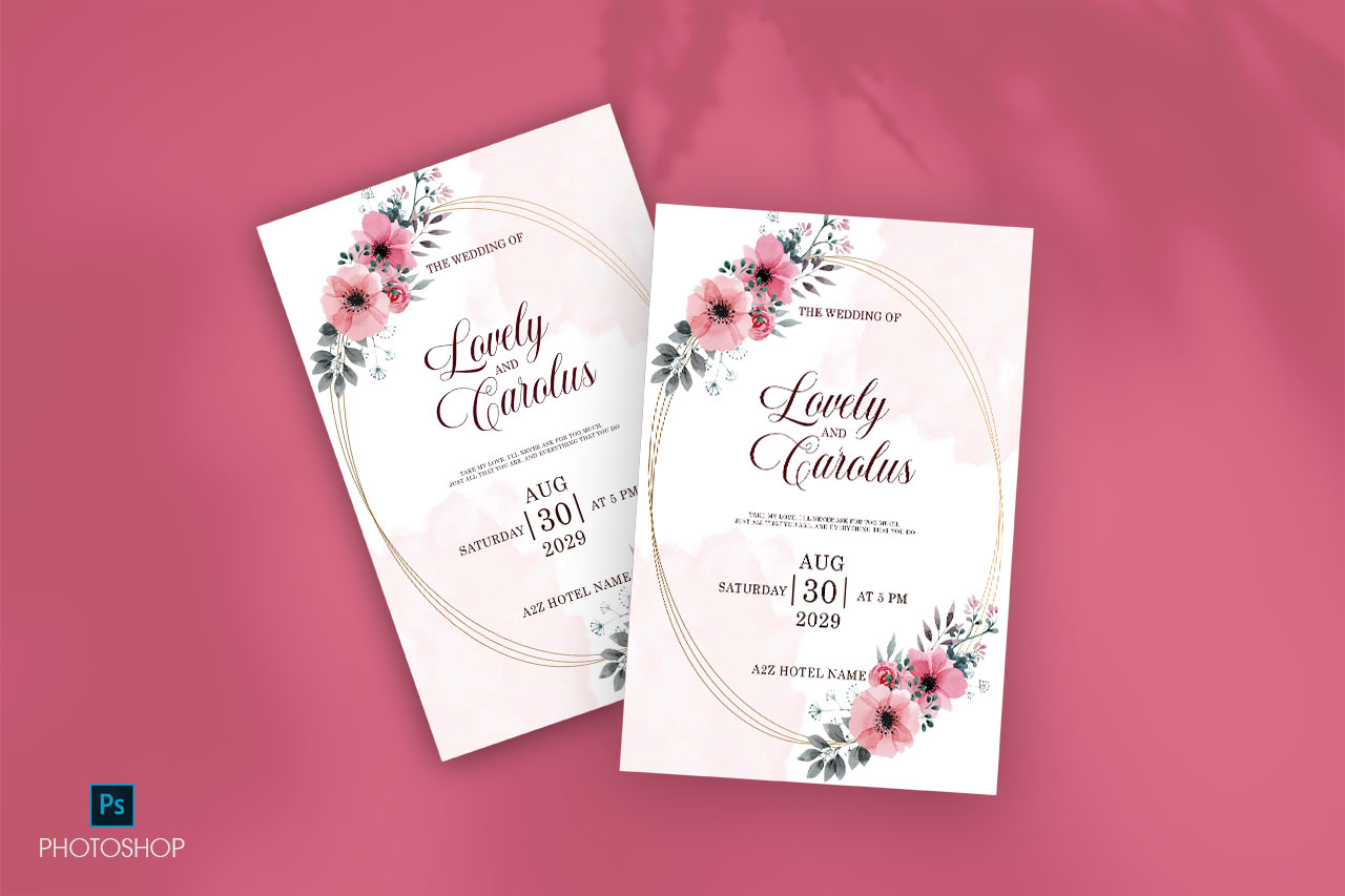 Blush Elegance: Free Downloadable Pink Wedding Invitation Templates