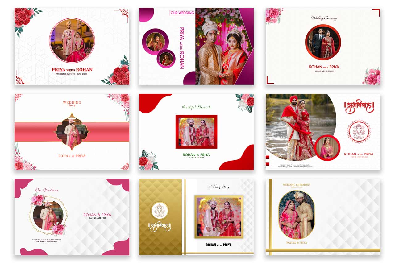 wedding album cover design psd