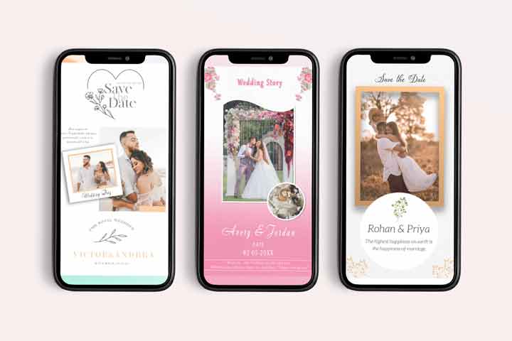 Wedding instagram story template psd