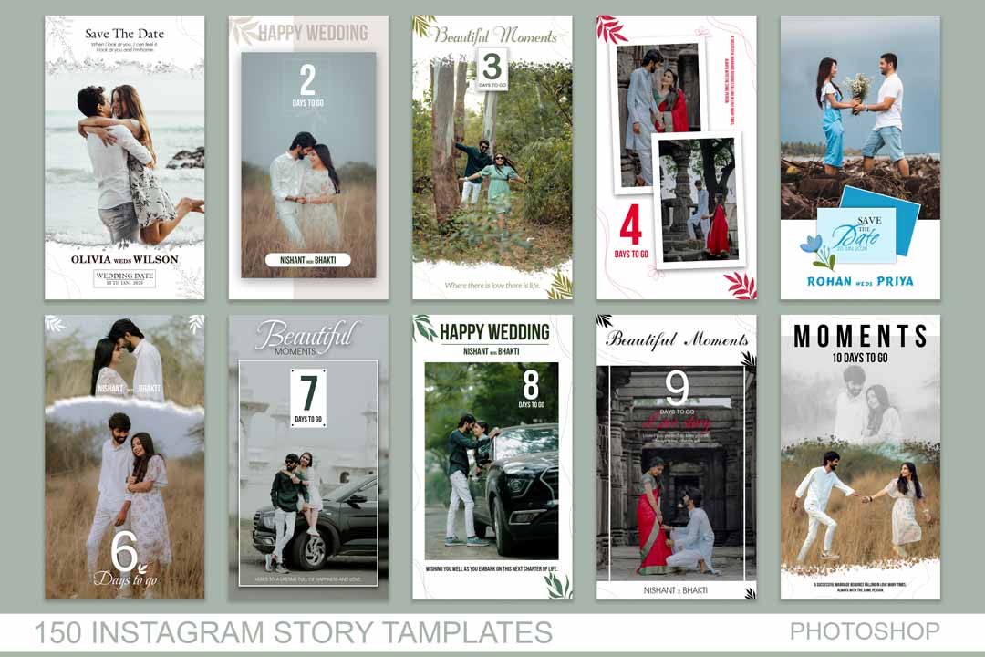 Wedding instagram story template psd