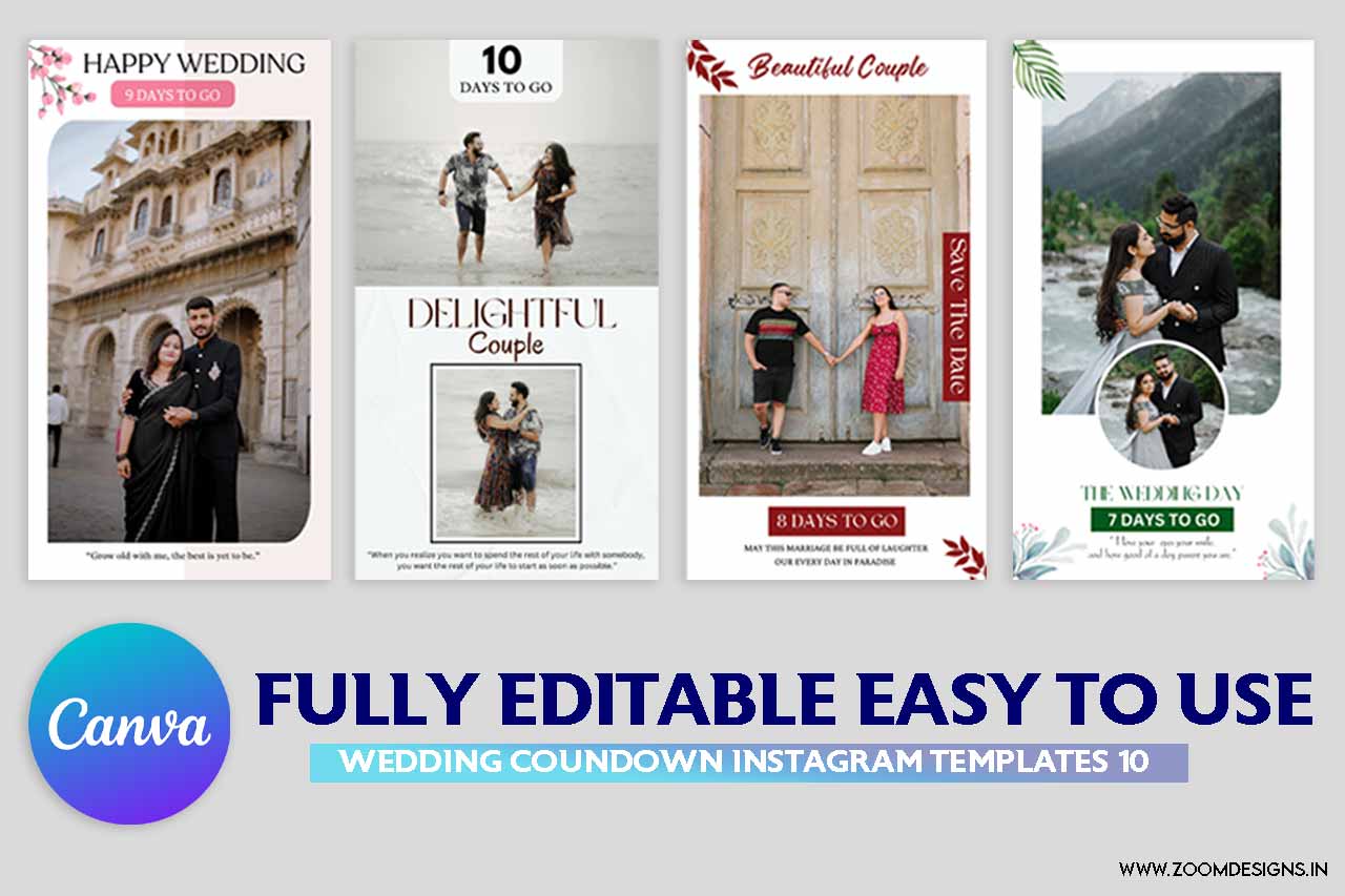 wedding countdown template canva