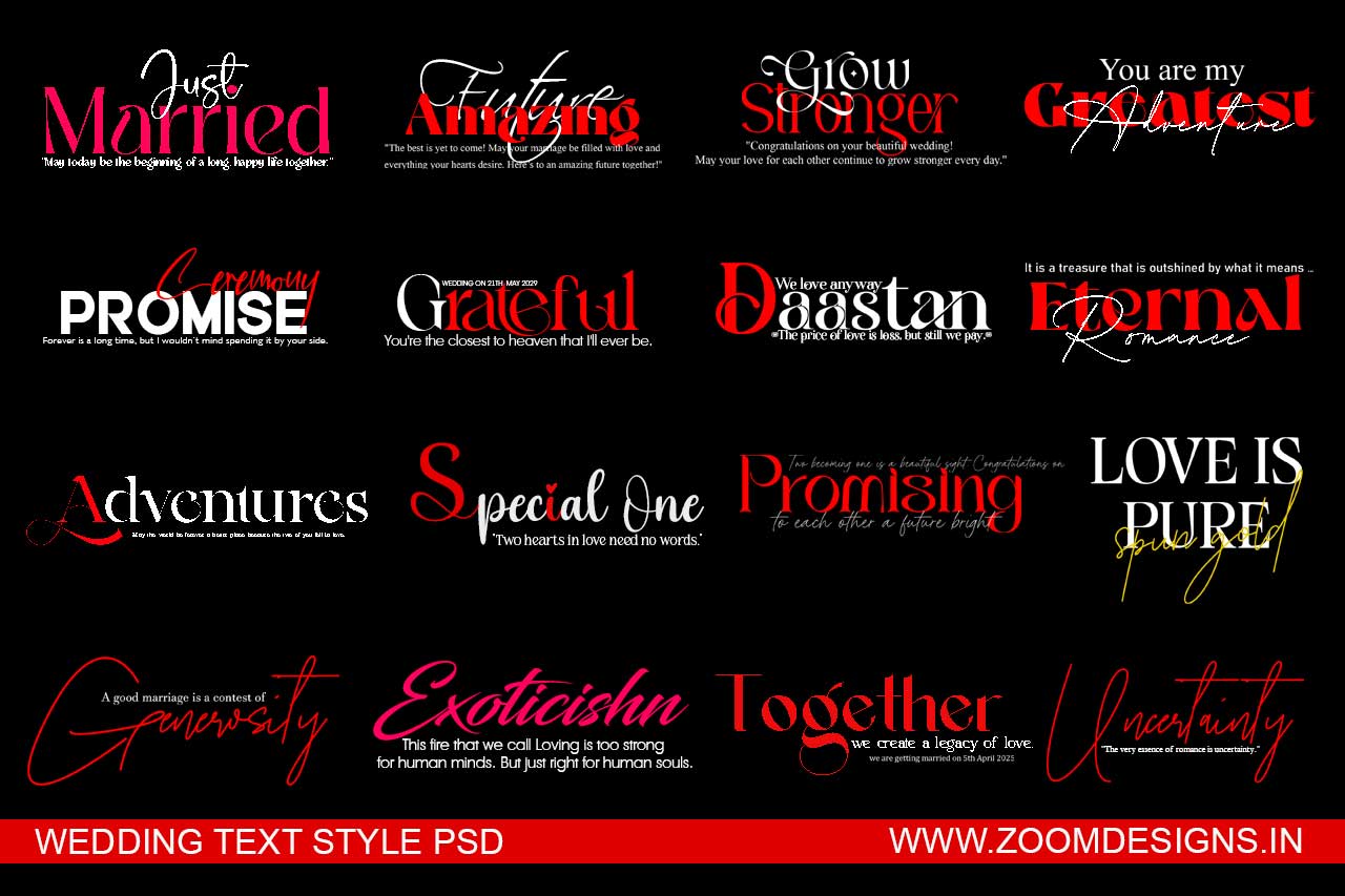 wedding text psd file download