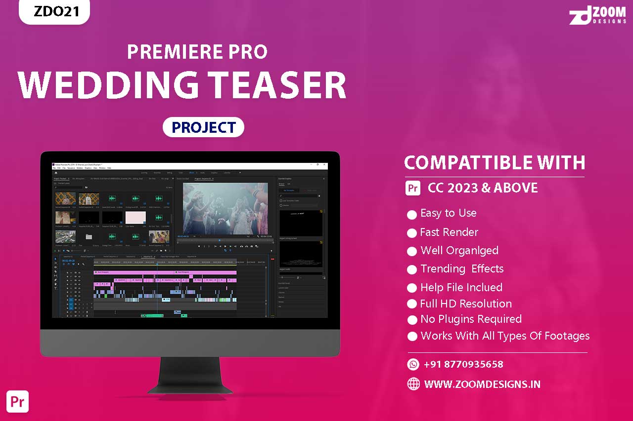 wedding teaser premiere pro project,